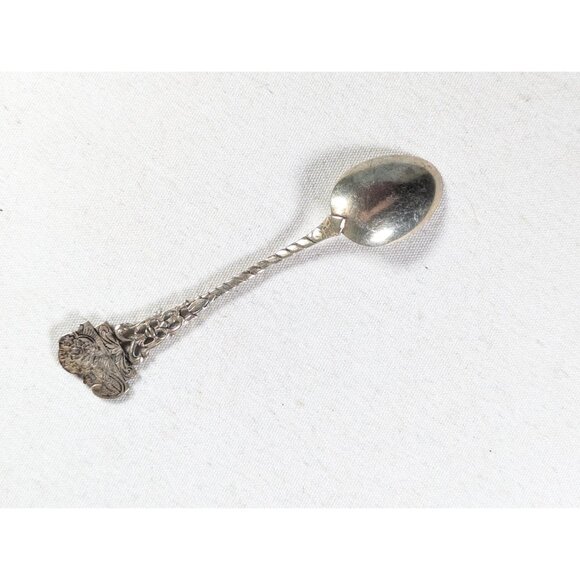 Vintage 800 silver Lucerne Lion monument souvenir teaspoon, small spoon stocking - Picture 5 of 7